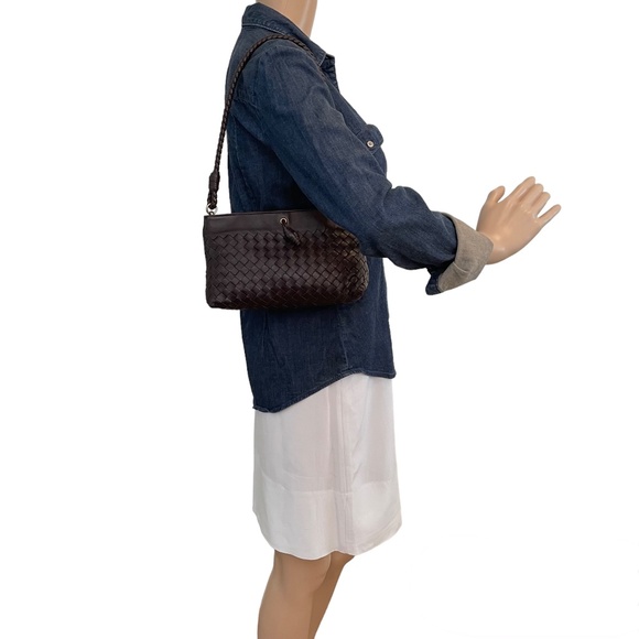 Bottega Veneta Intrecciato Dark Brown Shoulder Bag Leather - Picture 3 of 16